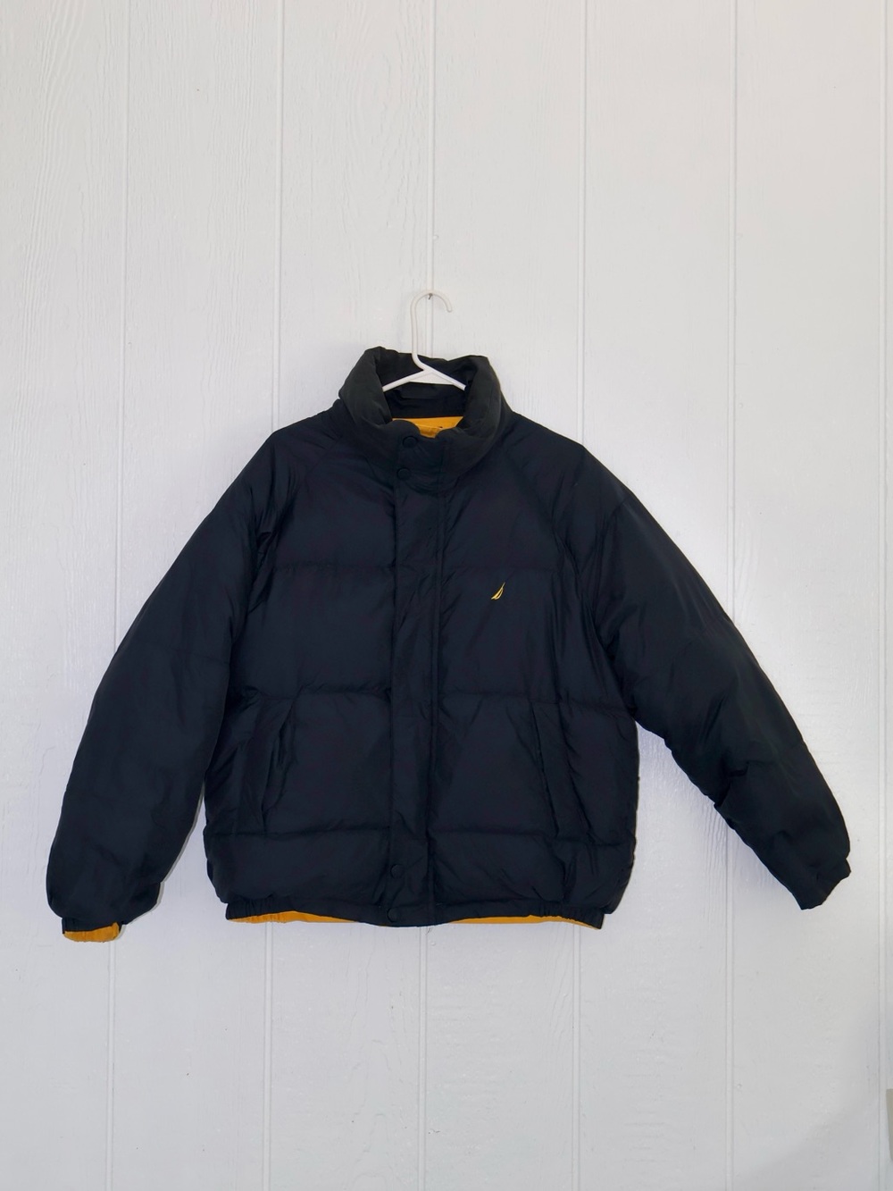 Vintage Nautica NS-83 Reversible Down Puffer Jacket - Navy & Yellow